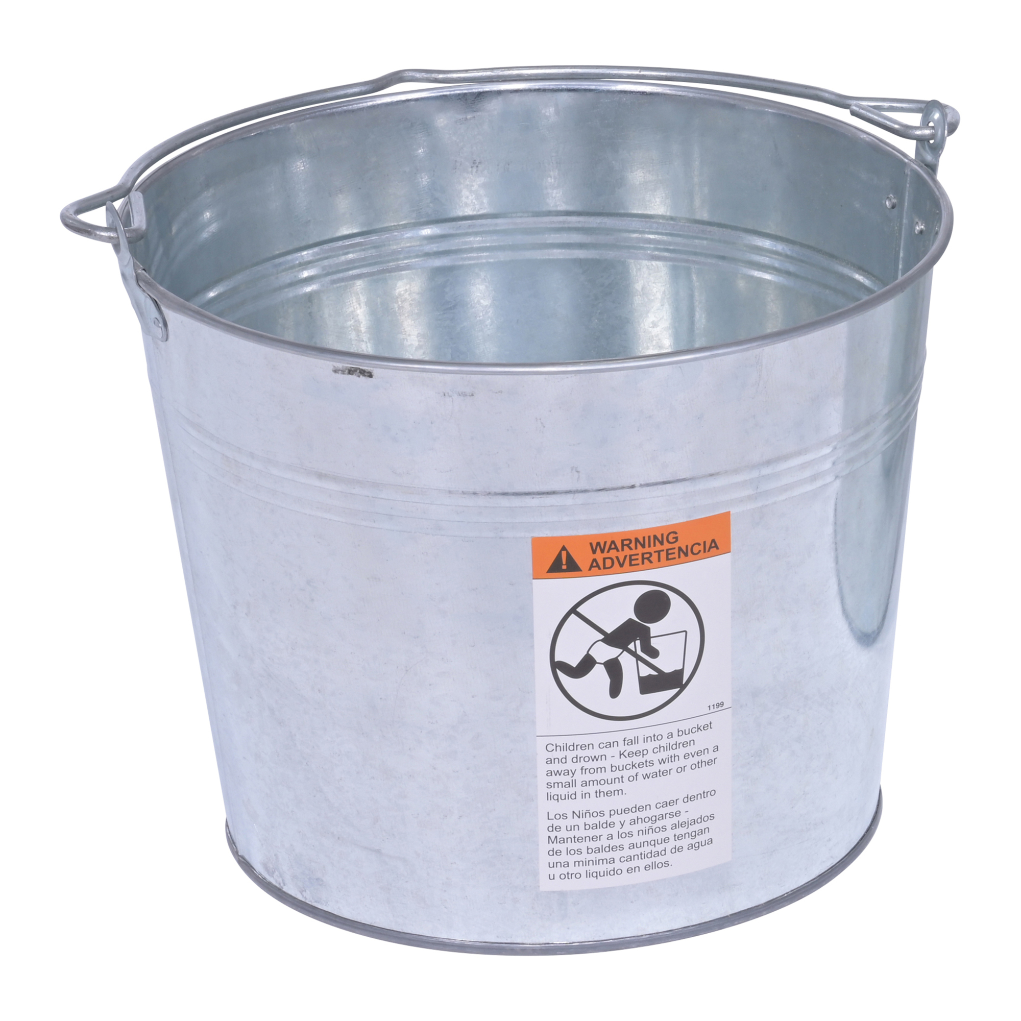 Vestil Galvanized Steel Bucket - 3.25 Gal., 28-Lb. Capacity, Model# BKT-GAL-325